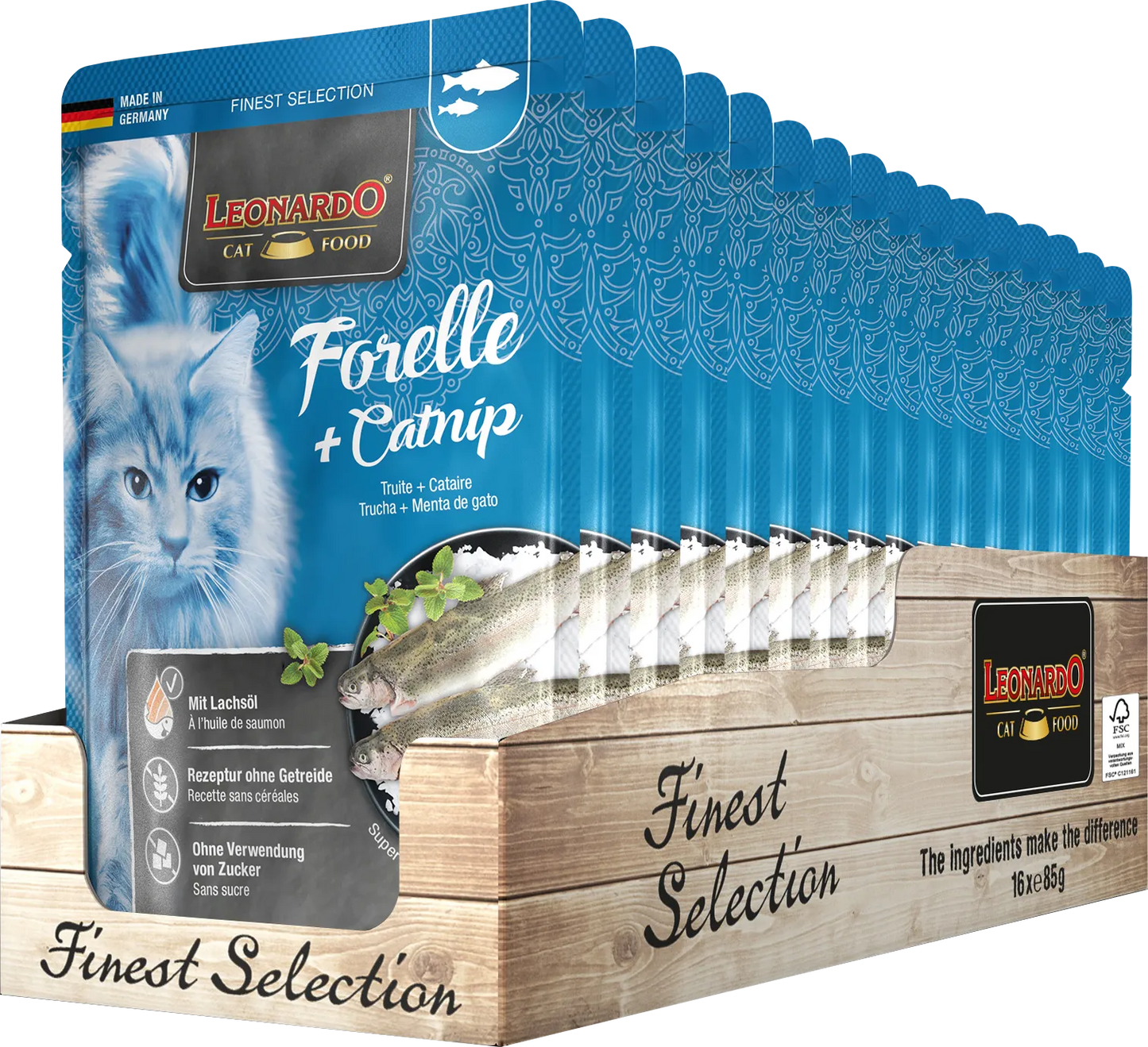 Leonardo Finest Selection Forelle + Catnip 85g