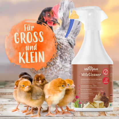 IdaPlus® MiteCleaner – Milbenspray gegen rote Vogelmilben mit Sofortwirkung - 500 ml