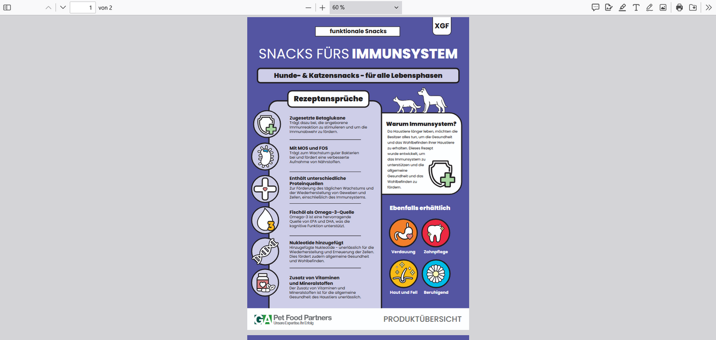 Hunde- & Katzensnacks in allen Altersgruppen Snacks für die Immunsystem  70 g
