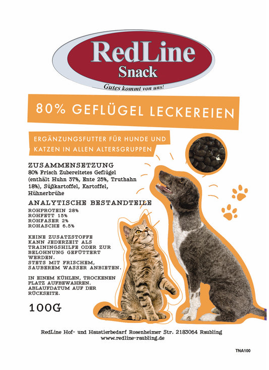 Hunde- & Katzensnacks in allen Altersgruppen 80% Geflügel Leckereien 100 g