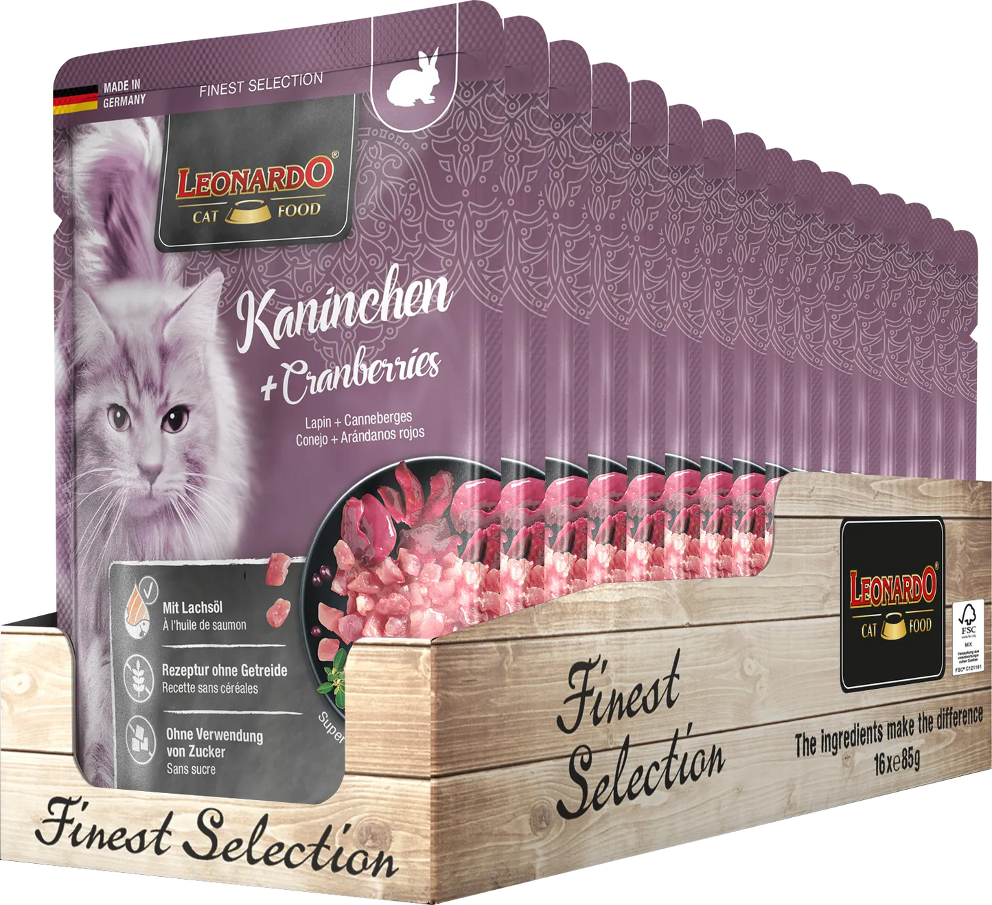 Leonardo Finest Selection Kaninchen + Cranberries 85g