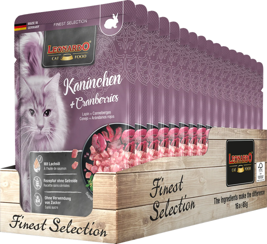 Leonardo Finest Selection Kaninchen + Cranberries 85g